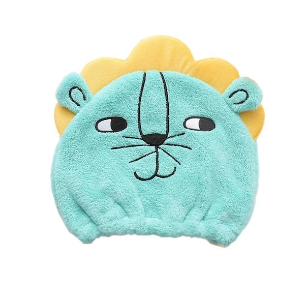 Blue Lion Microfiber Hair Towel for Kids, Quick-Drying Head Wrap, Soft and Super Absorbent