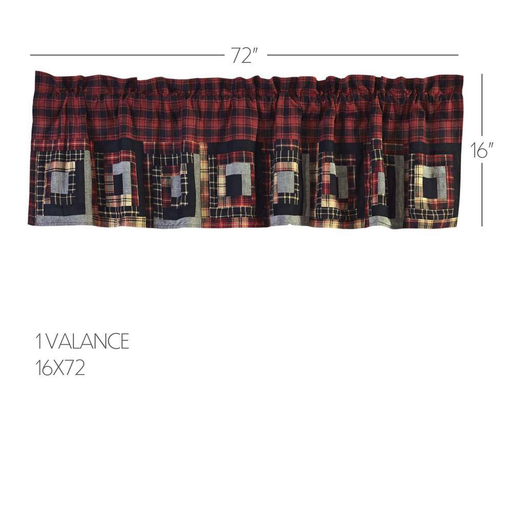 Cumberland Patchwork Red and Black Cotton Valance 16x72