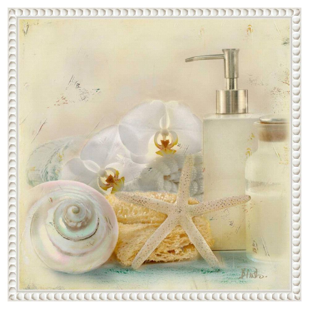 Beaded White Framed Nautical Still Life Canvas Print