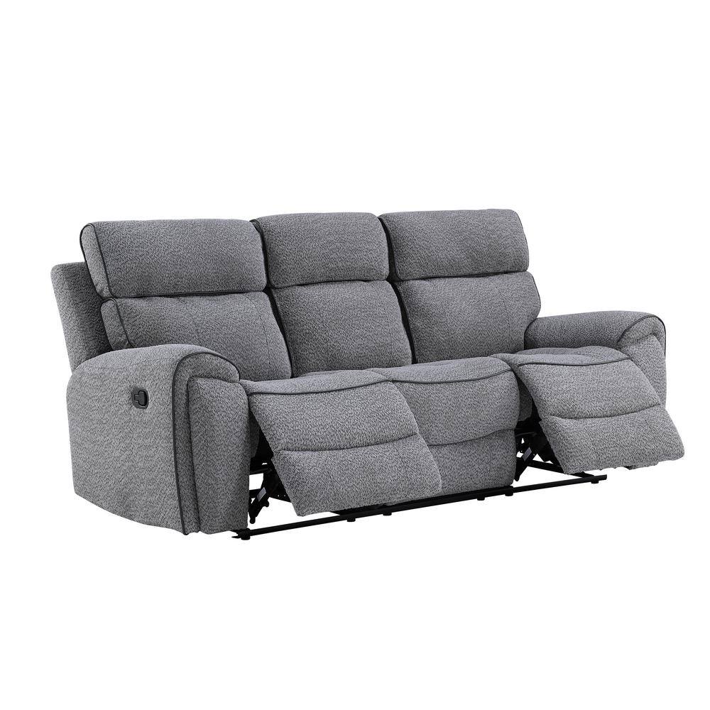 Omni Gray Polyester 3-Piece Reclining Living Room Set