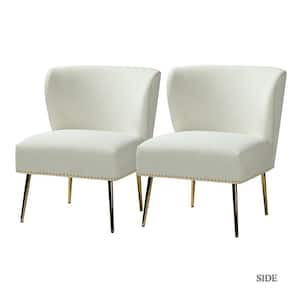 Basilio Ivory Accent Side Chair with Nailhead Trim (Set of 2)