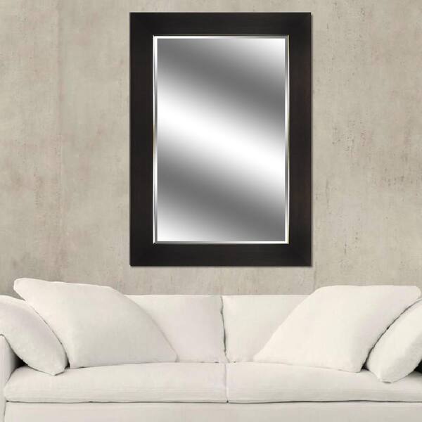 Unbranded Reflections 31 in. x 43 in. Bevel Style Framed Mirror in Dark Bronze with Wood Finish