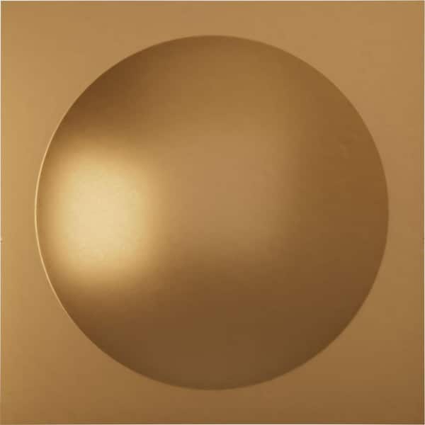 Ekena Millwork Sloane Gold 3 in. x 1-5/8 ft. x 1-5/8 ft. Gold PVC Decorative Wall Paneling 12-Pack