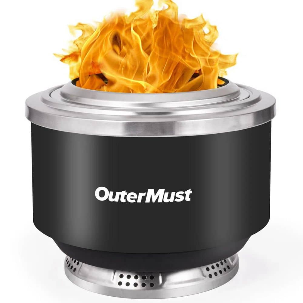 outermust 24 in. Stainless Steel Smokeless Wood-Burning Fire Pit