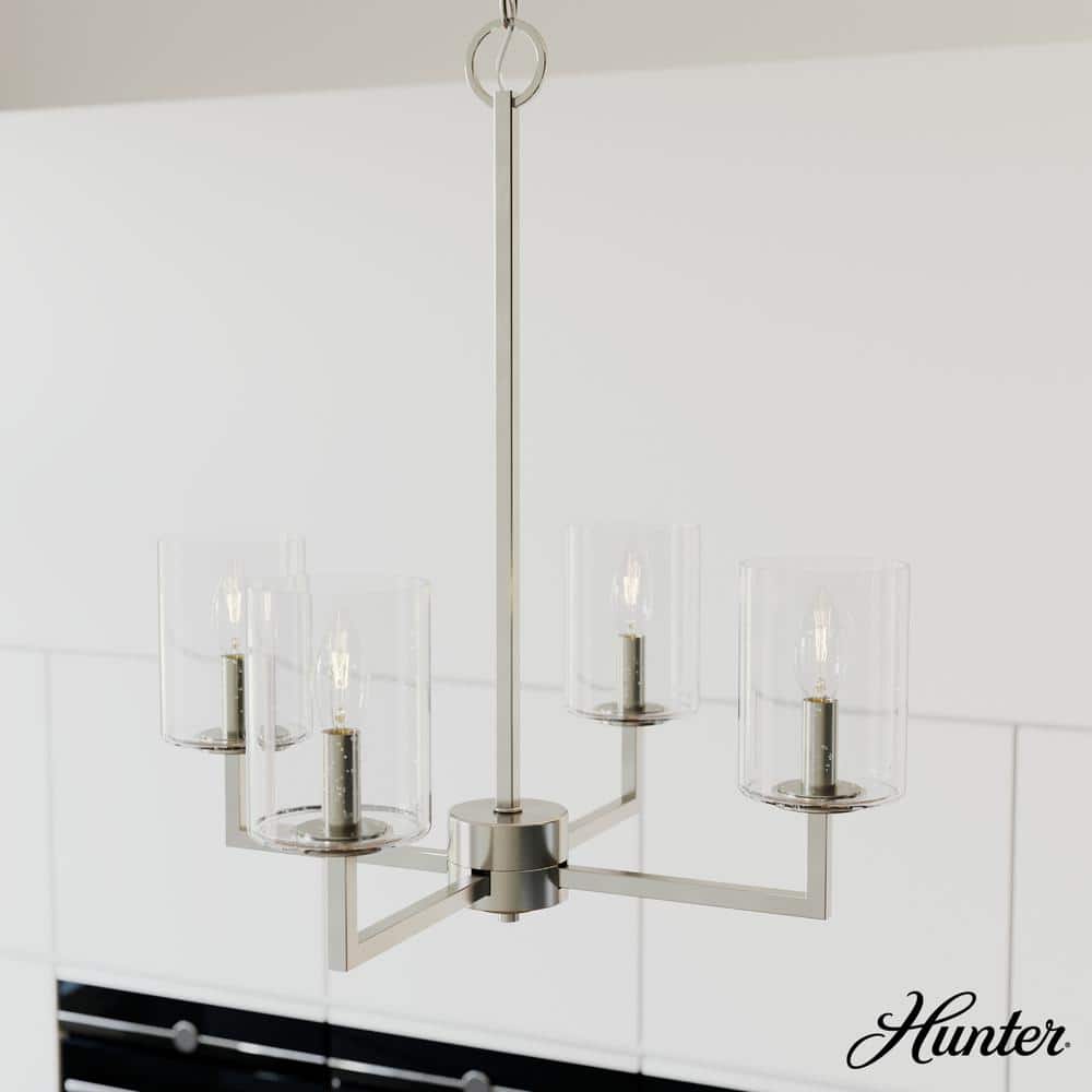 Kerrison 4-Light Brushed Nickel Island Chandelier with Clear Seeded Glass Shades price history on PriceWatchPro