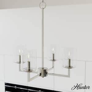 Kerrison 4-Light Brushed Nickel Island Chandelier with Clear Seeded Glass Shades