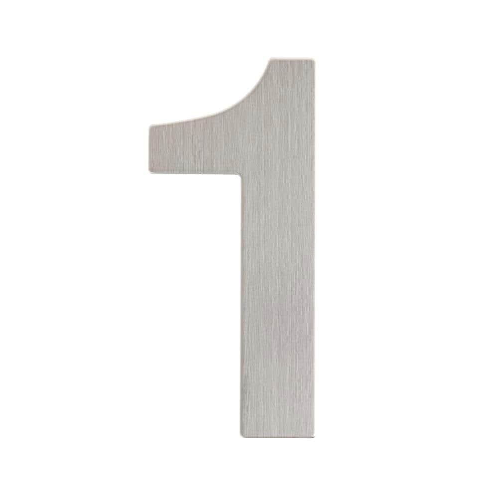 Everbilt 6 in. Silver Stainless Steel Floating House Number 1 37976 - The Home  Depot