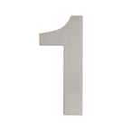 6 in. Silver Stainless Steel Floating House Number 1