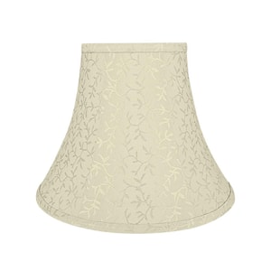12 in. x 9-1/2 in. Beige with Vine Leaf Design Bell Lamp Shade