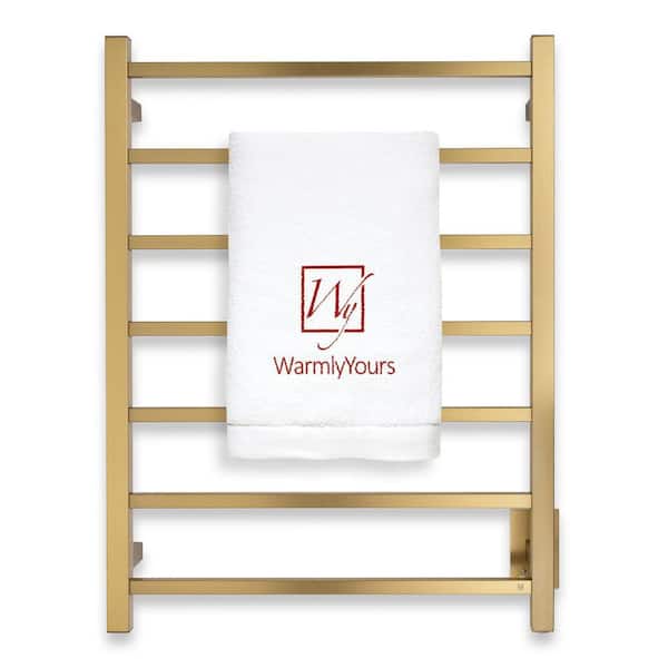 7-Bar Tahoe Towel Warmer, Hardwired, Gold Stainless Steel