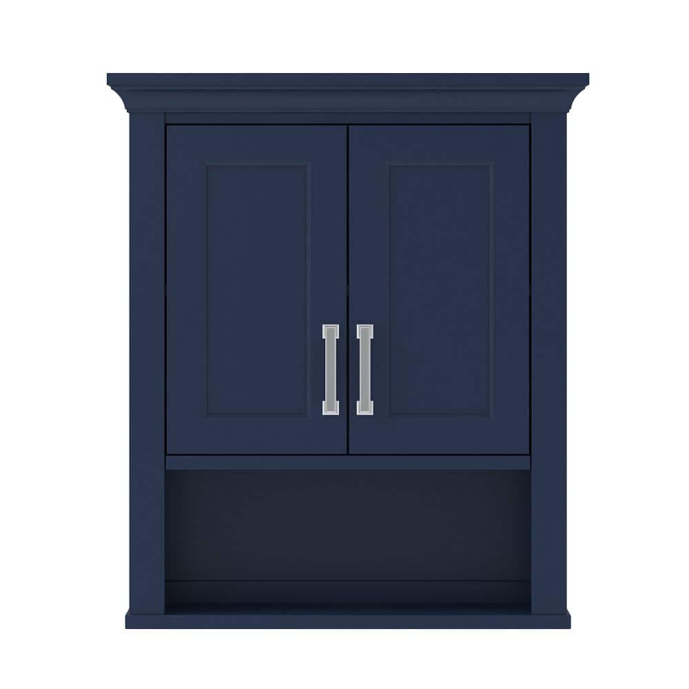 Lawson 24" x 28" Aegean Blue Wood Bathroom Wall Cabinet