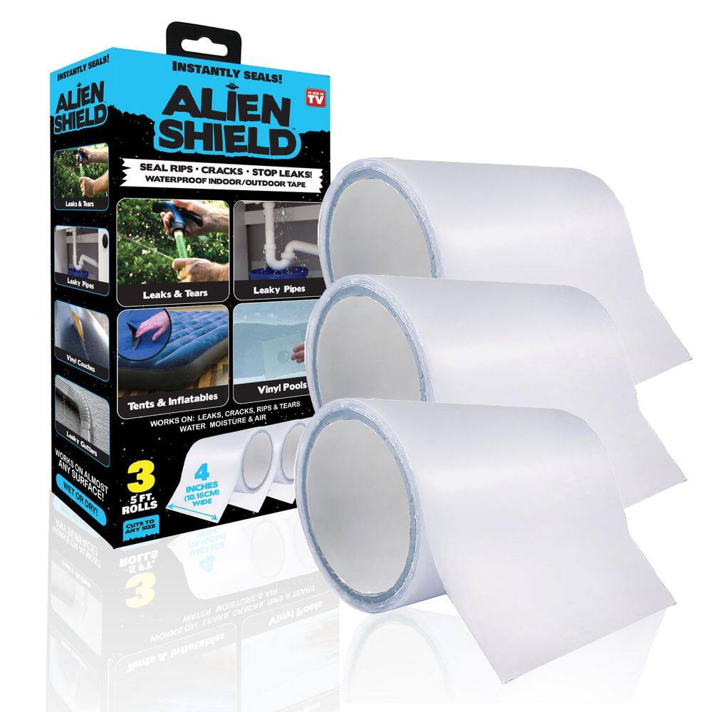 As Seen on TV Alien Shield 4 in. x 5 yds. Long Transparent Ultra-Durable  Waterproof Indoor and Outdoor Tape (3-Pack) 8019 - The Home Depot