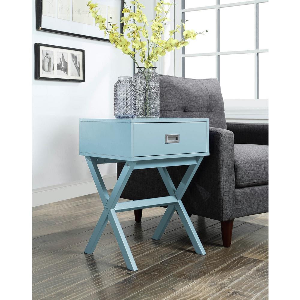 Landon Sea Foam 19" Modern Storage End Table