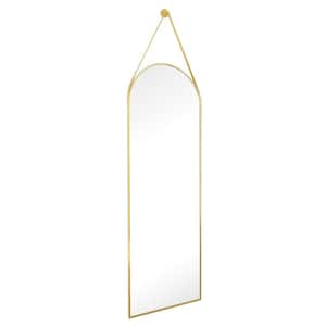 HOMLUX Arched Wall Mounted Framing Mirror 16"x48" in Gold