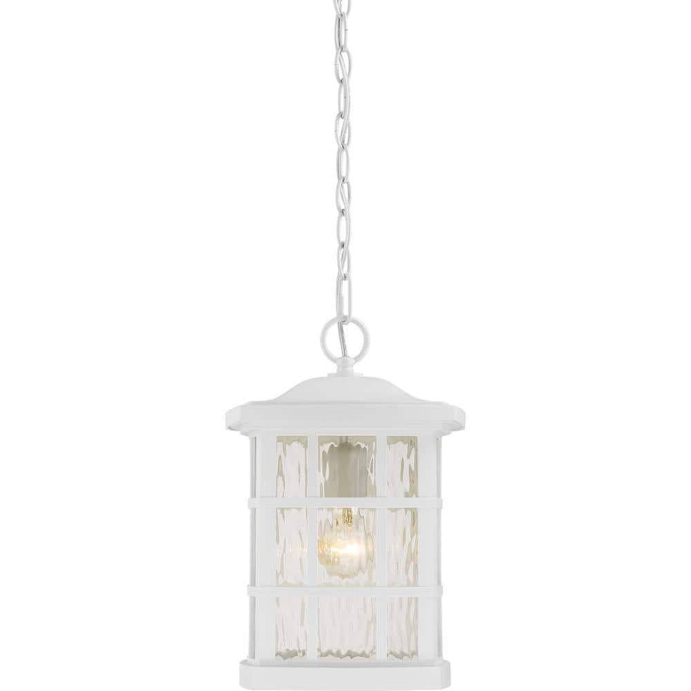 White Glass Arts and Crafts Hanging Lantern