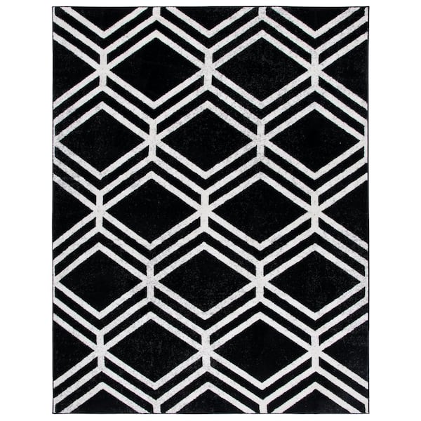 Adirondack 8 ft. x 10 ft. Black/Ivory Geometric Area Rug