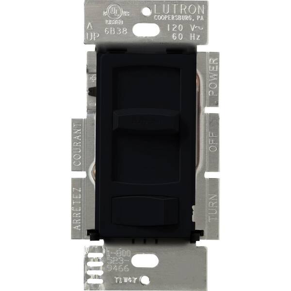 Lutron Skylark Contour Dimmer Switch for Electronic Low-Voltage, 300-Watt/Single-Pole or 3-Way, Black (CTELV-303P-BL)