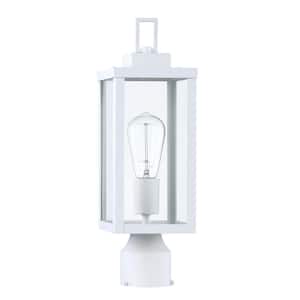 Martin 16.5 in.1-Light White Metal Hardwired Outdoor Weather Resistant Post Light