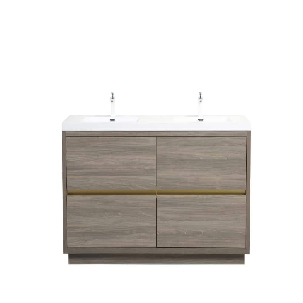 72 in. W Double Sink Freestanding Bath Vanity in Ash Grey with White Stone Resin Top price history on PriceWatchPro