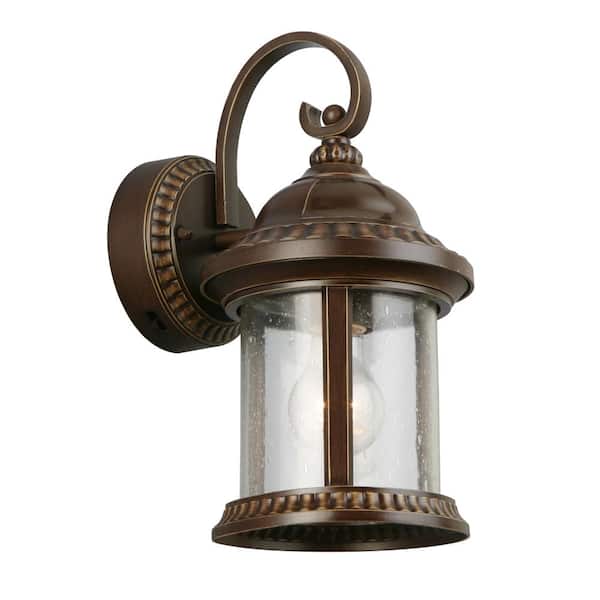 Home Decorators Collection Cambridge 12.75 in. Bronze Motion Sensing Outdoor Wall Light Coach Sconce with No Bulbs Included
