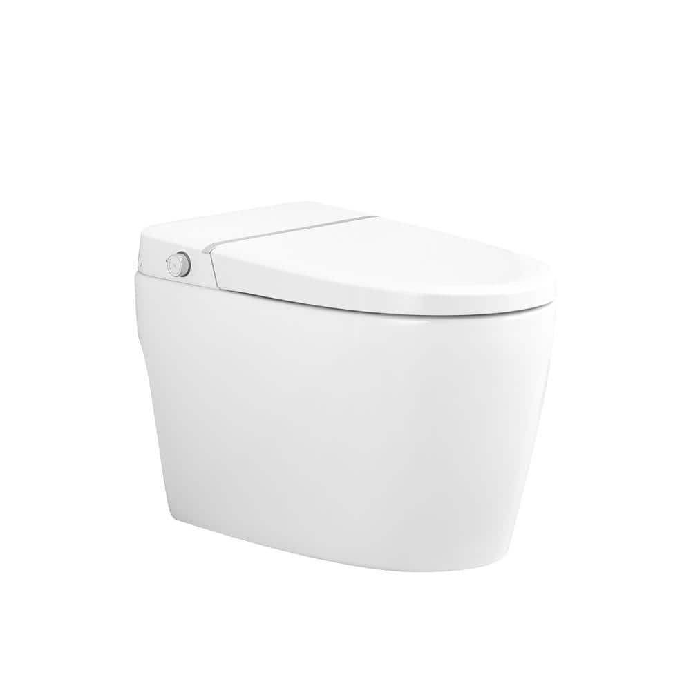White Ceramic Smart Toilet Bidet Combo with Heated Seat and Remote Control
