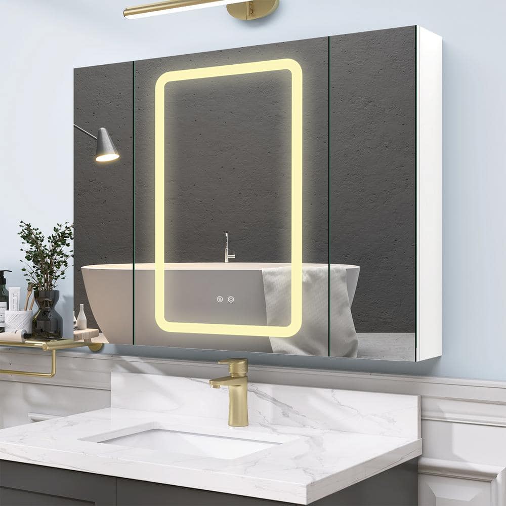 NTQ 40 in. W x 30 in. H Defogging Medium Rectangular White Aluminum ...