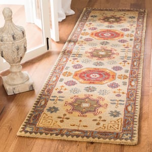 Heritage Beige/Multi 2 ft. x 6 ft. Border Runner Rug