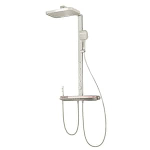 Single Handle 3-Spray Tub and Shower Faucet 1.8 GPM Thermostatic Shower System with Waist Spray in. White Valve Included