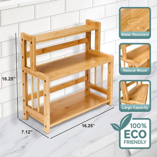 Sorbus Bamboo Coffee Bar Organizer, Wooden Storage Shelf for Kitchen  Countertop, Coffee Station Accessories Rack (3-Tier) BAM-3T-C-HD - The Home  Depot