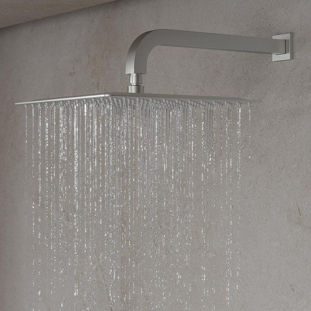 Nickel Dual Rainfall Shower System with Handheld Spray
