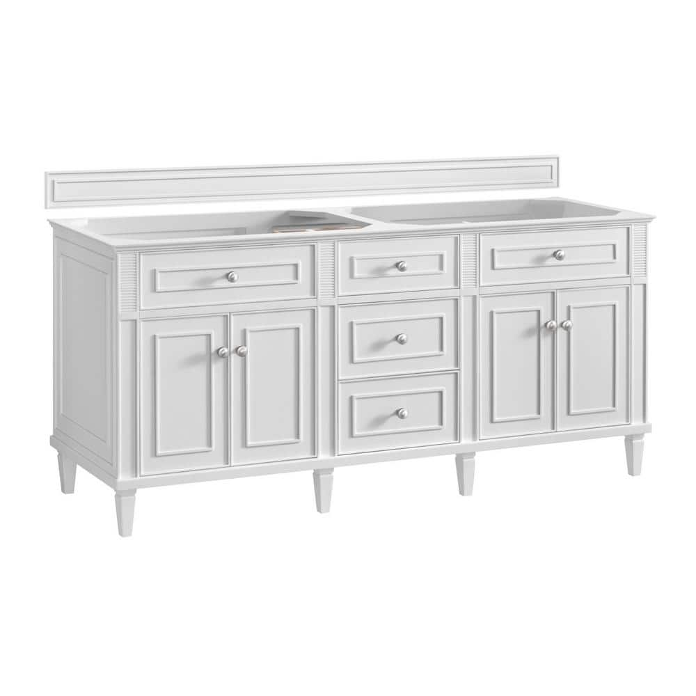 James Martin Vanities 424-V72 Lorelai 72  Single Basin Wood Vanity Cabinet Only - White 