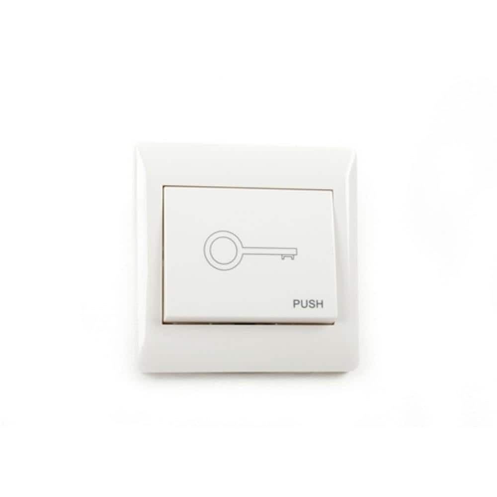 White Square Wired Push Button for Gate or Garage Door
