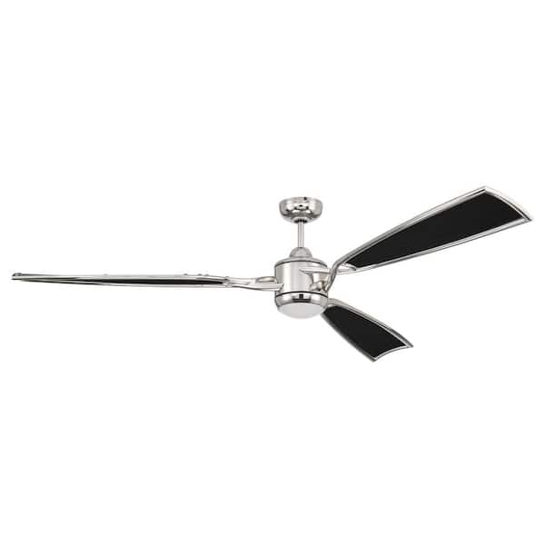 CRAFTMADE Viva 72 in. Smart Indoor Polished Nickel Finish Ceiling Fan Integrated LED with Wi-Fi Enabled Remote/Wall Included