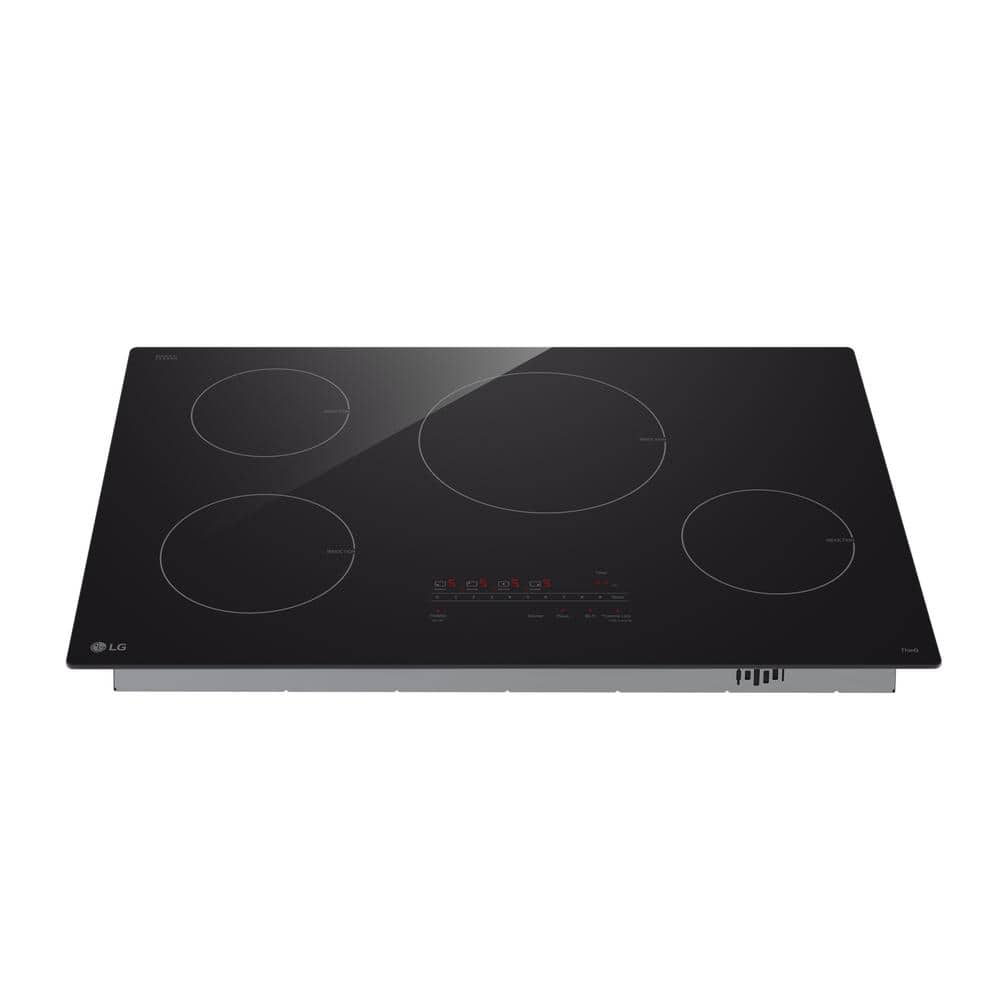 LG 30" Black Ceramic 4-Burner Induction Cooktop with Touch Control