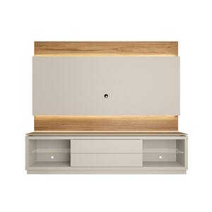 Lincoln 85" Off White and Cinnamon TV Stand and Panel
