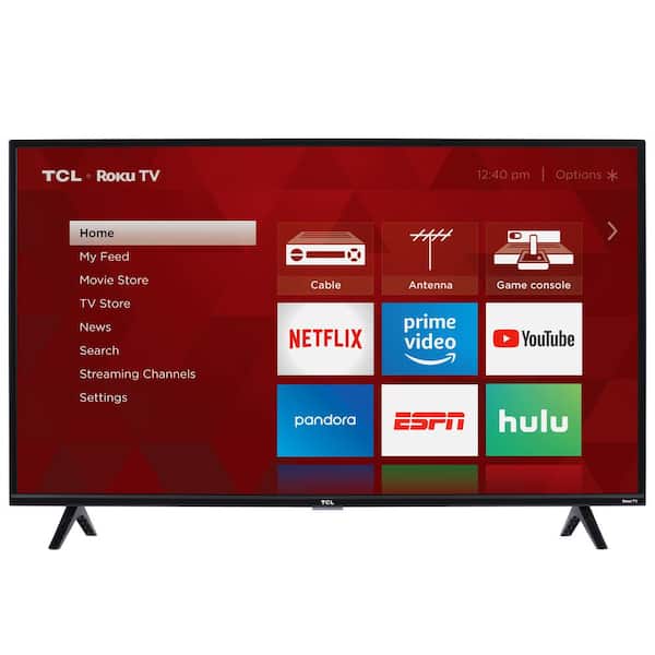 TCL 3-Series 43 in. LED 1080p FHD 120 Hz Roku Smart HDTV 43S325 - The Home  Depot