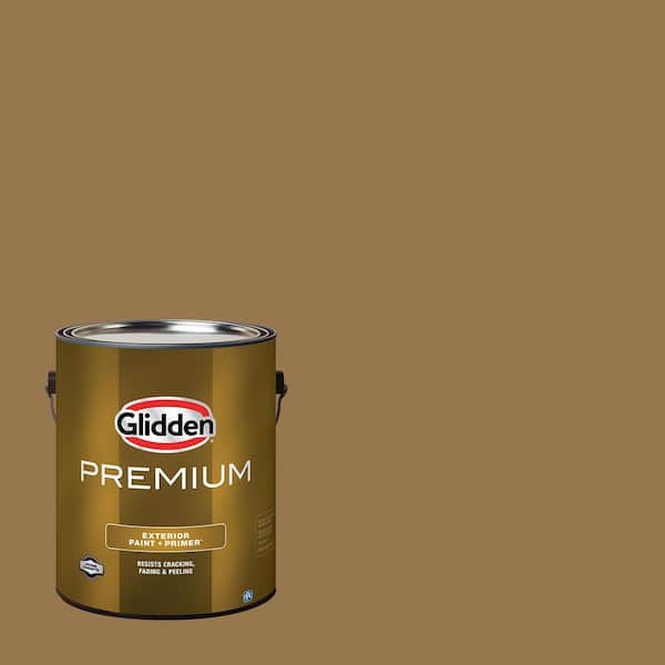 Glidden Premium 1 gal. PPG1092-7 Weathered Wicker Satin Exterior Latex Paint