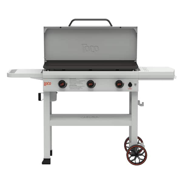 LOCO - 36 in. 3-Burner Classic SmartTemp Propane Flat Top Grill/Griddle in Chalk Finish