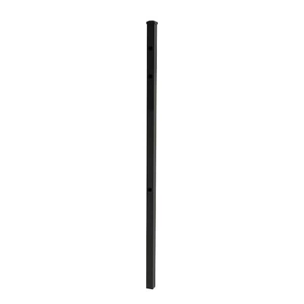 FORGERIGHT 84 in. 5 ft. Osprey Black Aluminum End/Gate Fence Post with Flat Cap