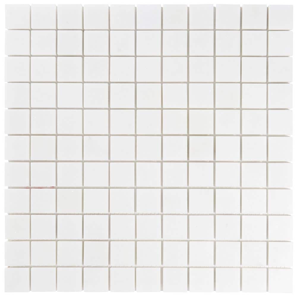 Thassos White 1x1 Polished Marble Mosaic Tile