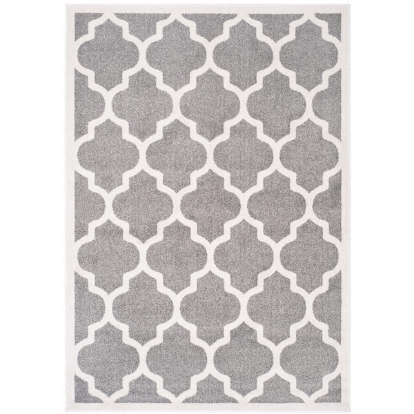 SAFAVIEH Amherst Dark Gray/Beige 5 ft. x 8 ft. Geometric Trellis Area Rug