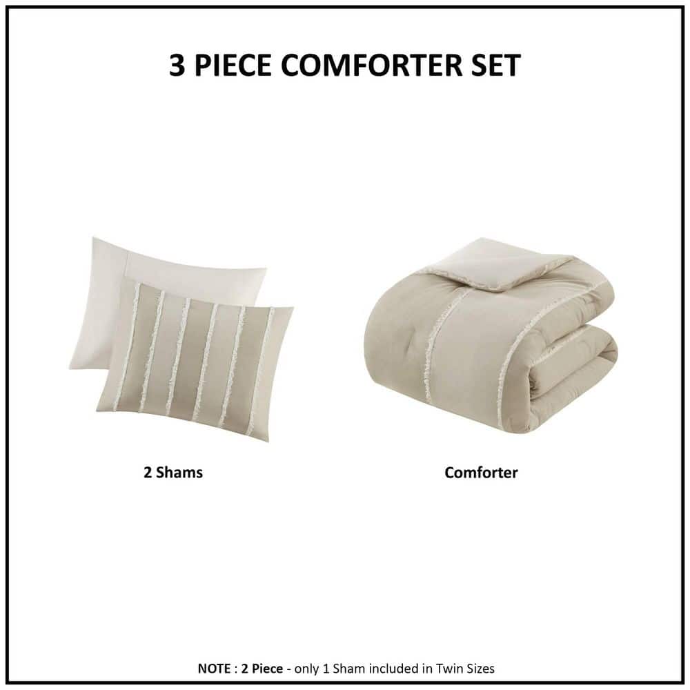 Taupe Full Cotton Down Alternative Comforter Set