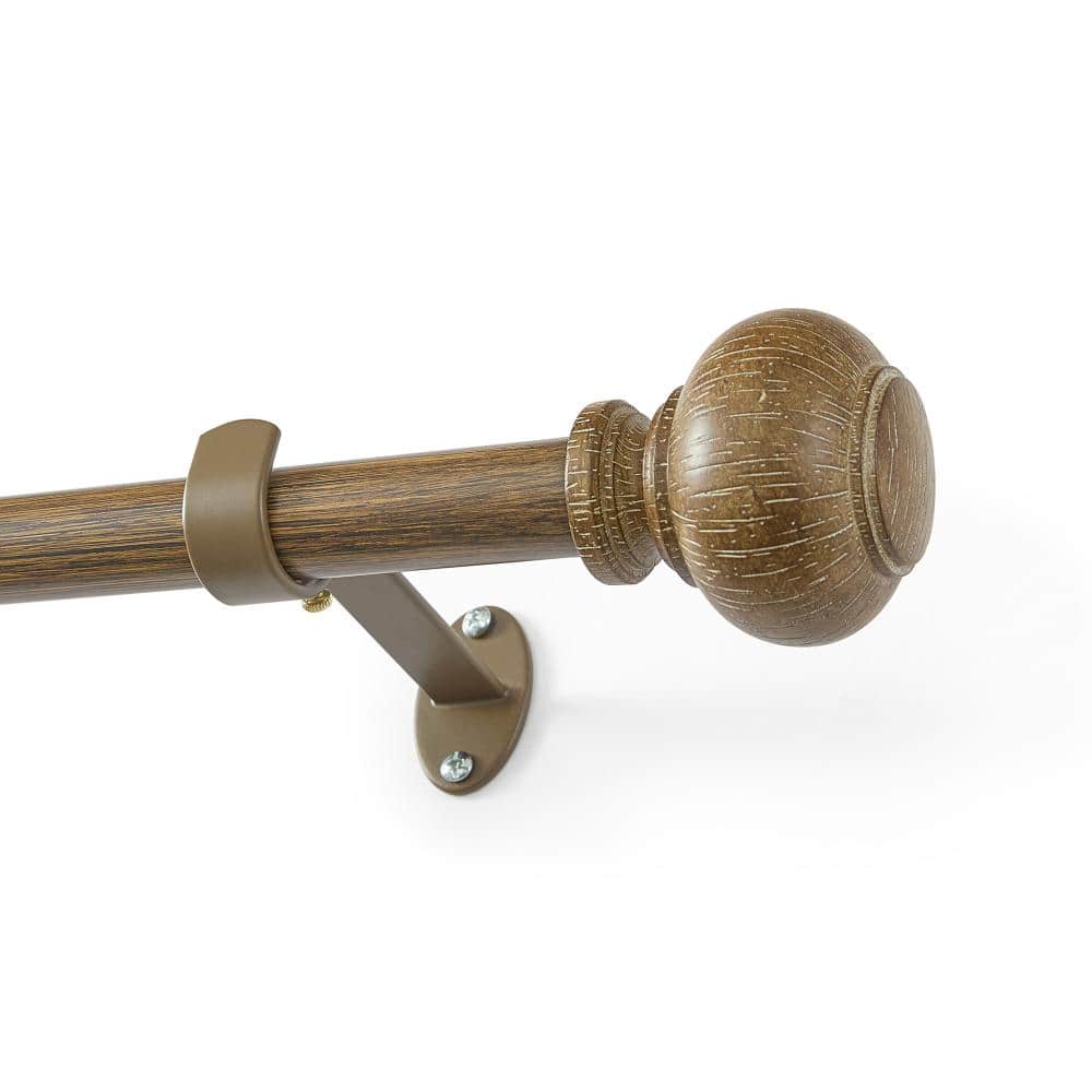 "Home Rhinebeck Rustic Faux Wood 1"" Window Drapery Single Curtain Rod , Antique Walnut - 32""W x 78""L" price history on PriceWatchPro