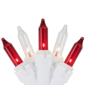 7 ft. 100-Light Red and Clear Mini Icicle Lights