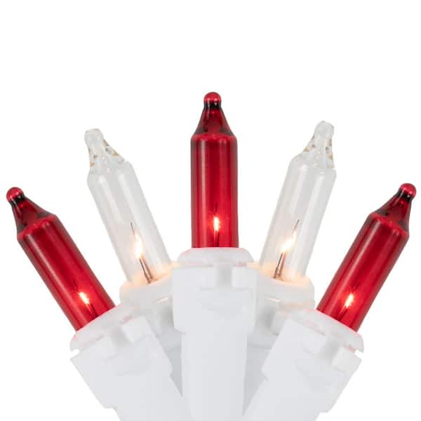 Northlight 7 ft. 100-Light Red and Clear Mini Icicle Lights