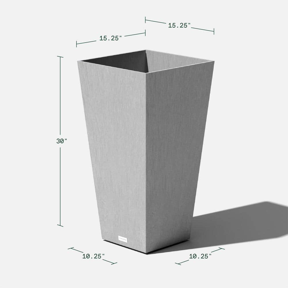 Contemporary Midland 30" Square Gray High-Grade Plastic Planter