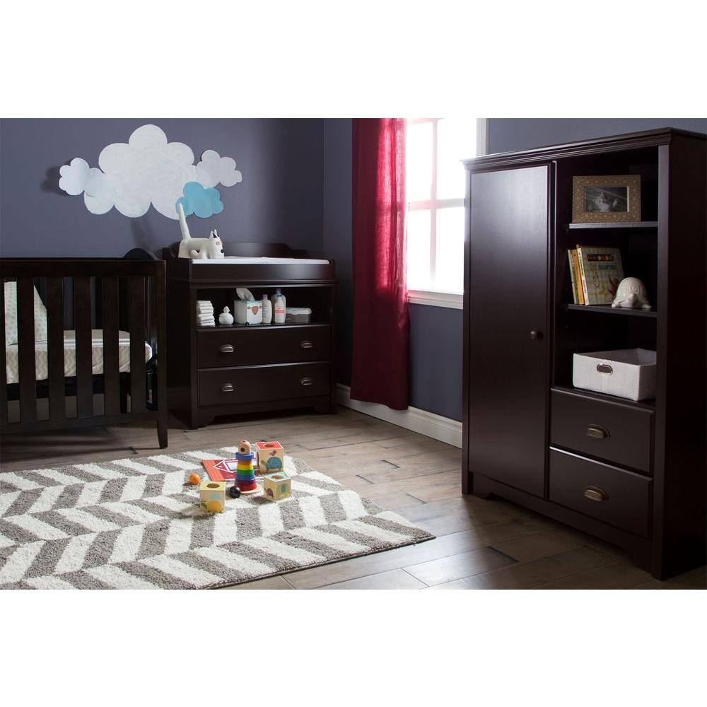 Espresso Laminated Particleboard Nursery Changing Table Dresser