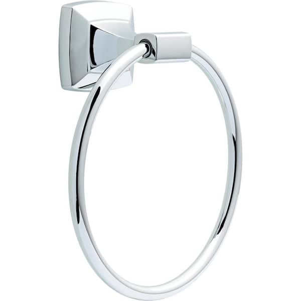 Delta Portwood Wall Mount Round Closed Towel Ring Bath Hardware Accessory in Polished Chrome