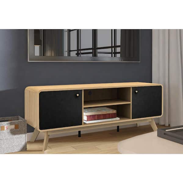 REN HOME - THE ART OF SCANDINAVIAN DESIGN Leva Entertainment Console/TV Stand Oak/Black