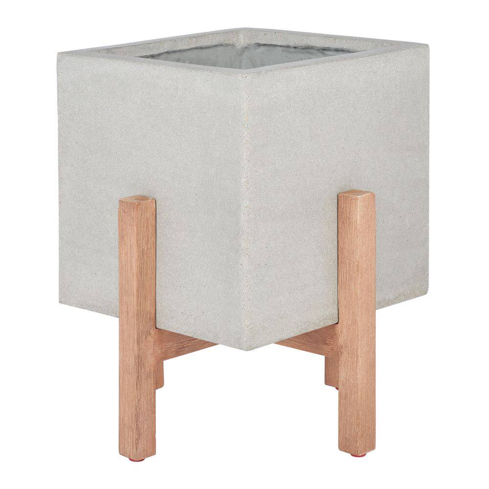 Borsla Light Gray Concrete Ficonstone Outdoor Planter (14.3 in. W x 17.5 in. H) price history on PriceWatchPro